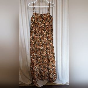 Long tiered xsmall black floral maternity dress by Gap